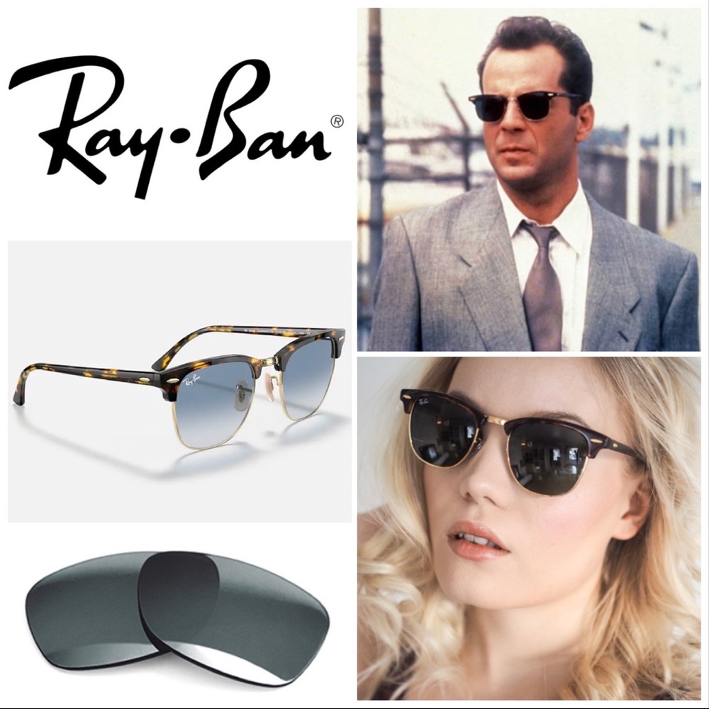 RayBan w/Extra Lenses Polarized Clubmaster Fleck Sunglasses
